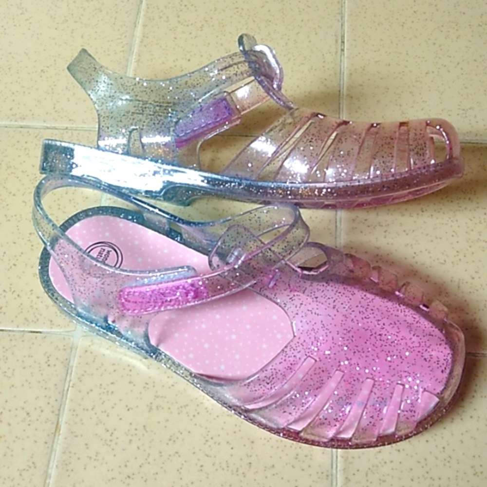 Wonder Nation Glittery Jelly Sandals toddler Size 10